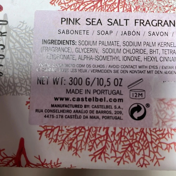 Castelbel Porto Pink Sea Salt Fragranced Soap 10.5 oz Luxury Bar Portugal - Picture 5 of 5